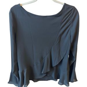 NWT Loft Outlet Split Back Ruffle Blouse XS